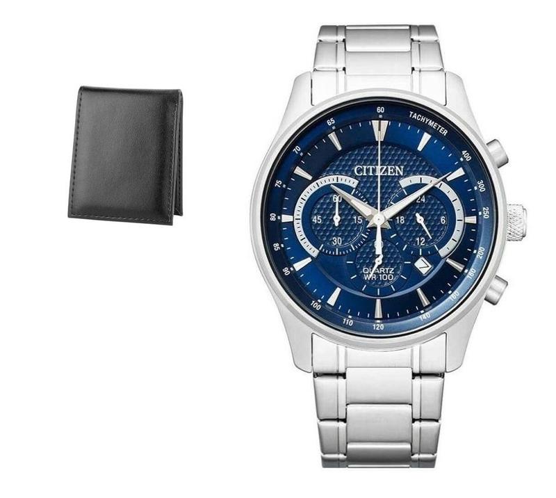 Relogio Citizen Masculino Visor Azul Multifunção Original +